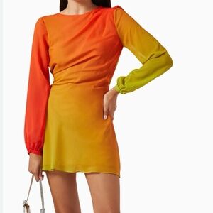 NWT Ronny Kobo Timbra Blouson Long Sleeve Ombré Mini Dress